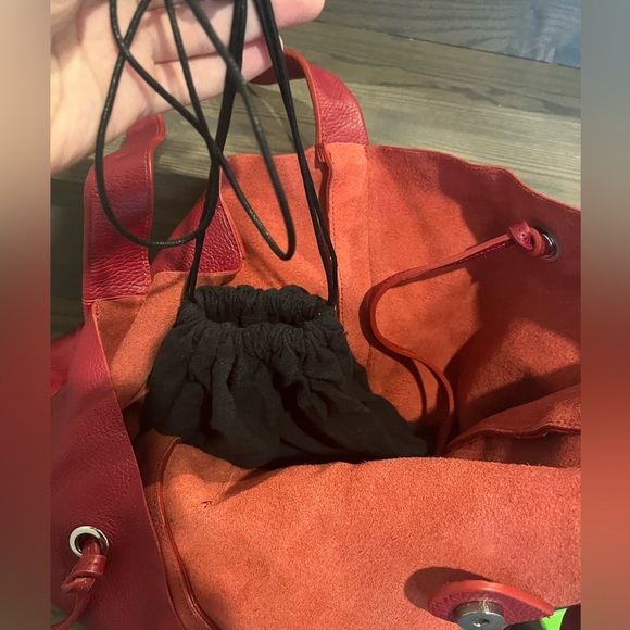 NWT Zara Red Leather Shopper Tote Bag - Picture 16 of 17